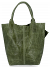 Bőr táska shopper bag Vittoria Gotti zöld B15