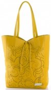 Bőr táska shopper bag Vittoria Gotti sárga V299F