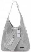 Bőr táska shopper bag Vittoria Gotti világosszürke V8804