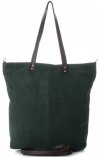 Bőr táska shopper bag Vera Pelle palackzöld 80041