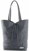Bőr táska shopper bag Vittoria Gotti szürke V299F