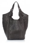 Bőr táska shopper bag Vera Pelle szürke 9551
