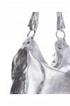 Bőr táska shopper bag Vittoria Gotti ezüst V4