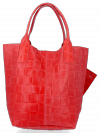 Bőr táska shopper bag Vittoria Gotti piros B22