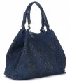 Bőr táska shopper bag Vittoria Gotti tengerkék V8913