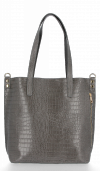 Bőr táska shopper bag Vittoria Gotti szürke VG803
