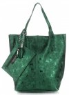 Bőr táska shopper bag Genuine Leather zöld 555