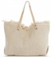Bőr táska shopper bag Vittoria Gotti bézs V5902