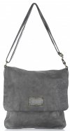 Bőr táska levéltáska Genuine Leather szürke L5127