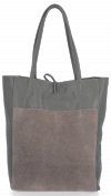 Bőr táska shopper bag Vittoria Gotti szürke V21E