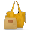 Vittoria Gotti Włoska Torebka Skórzana Shopper Bag z Kosmetyczką Żółta