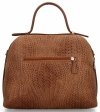 Elegancka Torebka Skórzana Włoski Kuferek 2 Komory 5273 Ruda