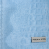 Włoskie Torebki Skórzane Shopper Bag w motyw aligatora firmy Vittoria Gotti Błękitna