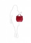 Torebka skórzana Shopperbag z kosmetyczką Czerwona