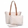 Torebka Damska Shopper Bag XL z Kosmetyczką firmy Herisson H8806 Beżowa