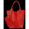 Włoskie Torebki Skórzane Shopper Bag w motyw aligatora firmy Vittoria Gotti Czerwona
