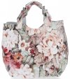 Modna Torebka Skórzana Shopper Bag w Kwiaty firmy Vittoria Gotti Multikolor