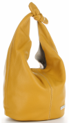 Vittoria Gotti Made in Italy Modny Shopper XL z Kosmetyczką Uniwersalna Torba Skórzana na co dzień Żółta