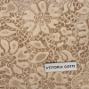 Włoska Torebka Skórzana firmy Vittoria Gotti z tłoczonym wzorem Kwiatów Beżowa