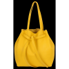 Włoskie Torebki Skórzane ShopperBag z Kosmetyczką Żółta