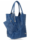 Modne Torebki Skórzane Shopper Bag XL z Etui firmy Vittoria Gotti Jeans