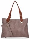 Trzykomorowa Torebka Damska Shopper Bag z Etui firmy Herisson H8803 Ziemista