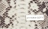 Vittoria Gotti Firmowa Listonoszka Skórzana Made in Italy w modny wzór Węża Beżowa