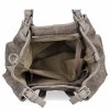Włoska Torebka Skórzana Shopper Bag w Modne Wzory 5566-S Ziemista