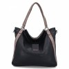 Torebka Damska Shopper Bag XL firmy Hernan HB0337 Czarna/Ziemista