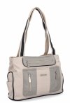 Torebka Damska Shopper Bag 2 Komory firmy Hernan 3892-1 Beżowa/Jasno Szara