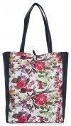 Torebka Damska XL Shopper Bag w Kwiaty firmy Hernan HB0253K Granatowa/Różowa
