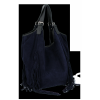 Modne Torebki Skórzane Shopper Bag z Frędzlami firmy Vittoria Gotti Granat