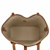 Włoska Torebka Skórzana Shopper Bag z Kosmetyczką 631 Beżowa/Ruda
