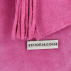 Vittoria Gotti Torebki Skórzane Typu ShopperBag XL Zamsz Naturalny Wysokiej Jakości Różowa