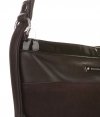 Torebka Damska Elegancka Listonoszka Silvia Rosa Zamsz Naturalny/Skóra Eko Lakier Brązowa