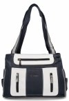 Torebka Damska Shopper Bag 2 Komory firmy Hernan 3892-1 Granatowa/Biała