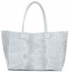 GEANȚĂ DIN PIELE cufăr Genuine Leather gri deschis 80042