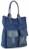 GEANȚĂ DIN PIELE shopper bag Vittoria Gotti denim V27A