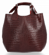 GEANȚĂ DIN PIELE shopper bag Vittoria Gotti vișiniu VG804
