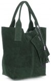 GEANȚĂ DIN PIELE shopper bag Vittoria Gotti verde de sticlă V5190