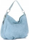 GEANȚĂ DIN PIELE shopper bag Vittoria Gotti albastru deschis V80013