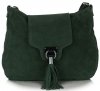 GEANȚĂ DIN PIELE tip poștaș Genuine Leather verde de sticlă 4022