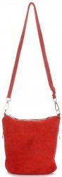 GEANȚĂ DIN PIELE tip poștaș Genuine Leather roșu 85A