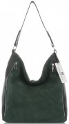 GEANȚĂ DIN PIELE shopper bag Vittoria Gotti verde de sticlă V3368