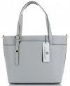 GEANȚĂ DIN PIELE clasică Vittoria Gotti gri deschis V3304