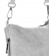 GEANȚĂ DIN PIELE tip poștaș Genuine Leather gri deschis 85A