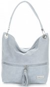 GEANȚĂ DIN PIELE shopper bag Vittoria Gotti albastru deschis V3821