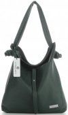 GEANȚĂ DIN PIELE shopper bag Vittoria Gotti verde de sticlă V5701