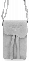 GEANȚĂ DIN PIELE universală Vittoria Gotti gri deschis V6256C