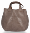 GEANȚĂ DIN PIELE shopper bag Vittoria Gotti maro pământiu VG804